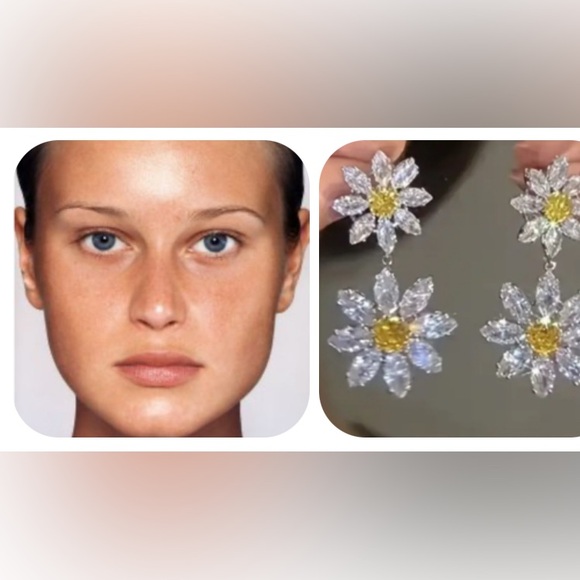 For Love And Lemons Marguerite Crystal Daisy Earrings - Picture 3 of 16